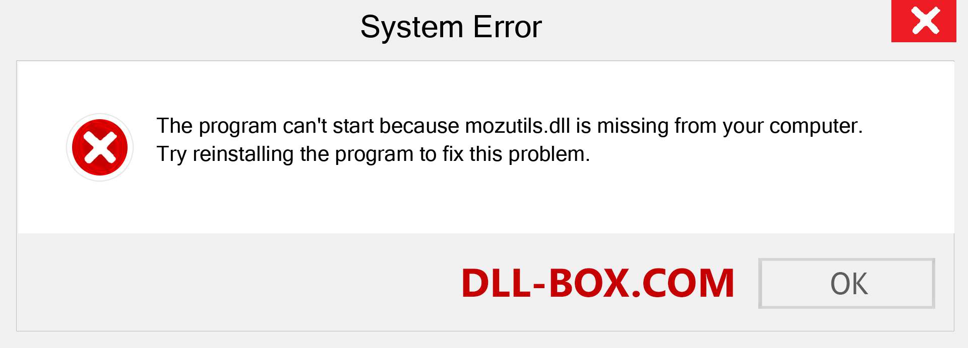  mozutils.dll file is missing?. Download for Windows 7, 8, 10 - Fix  mozutils dll Missing Error on Windows, photos, images